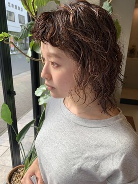 ヘアー アイス ルーチェ(HAIR ICI LUCE) 担当西田 ウルフスタイル オン眉 クリクリパーマ