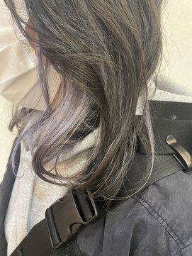 アグランテトラ 野田阪神店(a Gland tetra) 黒髪×インナーカラーシルバーパープル☆フェイスレイヤー
