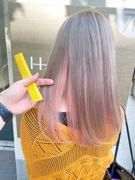ハンナ 札幌(HANNAH) #Wカラー#インナーカラー#ミルクティー#ピンク