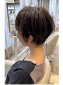 大人ショートヘアー/イルミナカラー/グレーベージュカラ-