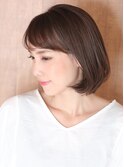 小顔美髪イメチェンピンクブラウン切りっぱなしボブ