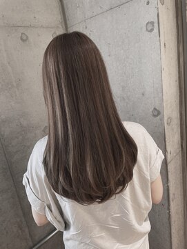 リビンバイアフロート(Livin by afloat) ブリーチなし　Ｗカラー　ハイライト　フォギーベージュ