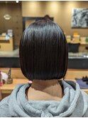大人可愛い切りっぱなしボブ