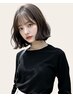 透明感カラー+トリートメント ￥8500[顔周り/前髪カット/レイヤーカット/韓国]
