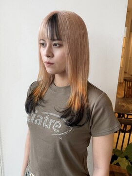 ルッツ(Lutz. hair design) 【髪質改善ハイトーン】Orange × Black【千代田彩夏】6/6