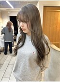 レイヤーカット　オリーブベージュ　ダブルカラー　横浜