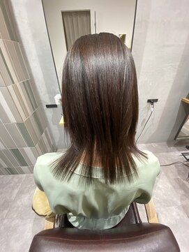 高難易度縮毛矯正 ツヤ髪縮毛矯正　ドライヤーで乾かしただけ