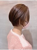 前髪なし耳掛け丸みくびれ大人ボブ/20代/30代/40代