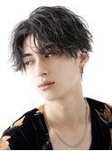 ツイストスパイラル波巻きスパイラルパーマセンターパートウルフ