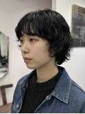 ハンサムショートタッセルボブパーマレイヤーボブハイライト