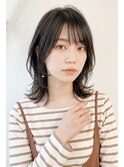 ブリーチなし透明感暗髪美髪グレージュミディ夏カラー