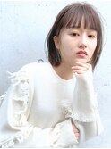 切りっぱなしボブ インナーカラー ホイルカラーイヤリングカラー