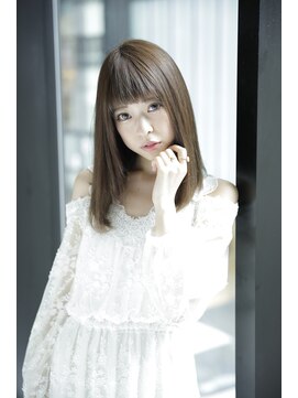 ルルディ バイ アフロディーテ銀座(luludi by APHRODITE) 黒髪/グレーベージュ/レイヤーロング/前髪パーマ/銀座