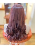 ブリーチなしダブルカラーでディープチェリー