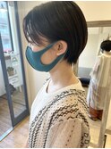 【高塚栞里】大人ショートボブ丸みナチュラルオリーブベージュ