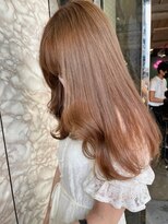 リベルテ銀座　アプリコットブラウン×顔周りゆる巻き