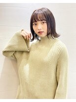 リトバイプティパ(Lit by petit-pas) 小顔に見える外ハネボブ☆ハイライトカラー×オリーブカラー♪