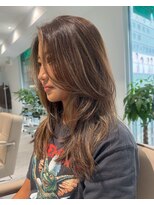 ノラ ウメダ(NORA UMEDA)&nbsp;レイヤーカットハイライトカラー海外風西海岸風カーテンバング