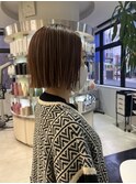 ハイライト×モカベージュ×ボブ