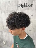 波巻きパーマ