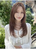 レイヤーカット韓国ヘア2wayバング小顔前髪ロングヘア
