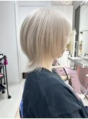10代20代30代人気☆ショートウルフ×ホワイトベージュ