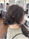 レイヤーボブ/外ハネパーマ/前髪なしボブパーマ