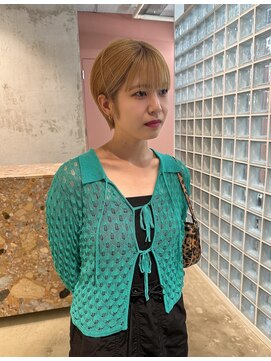 オムズポカ 栄矢場町店(OM's poka) 耳掛けショート/ミルクティーベージュ