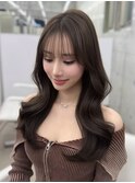 韓国くびれヘア＊シースルーバンク×ショコラグレージュ