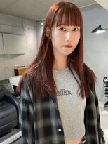 スク(SUKU)&nbsp;ぱつっとバング×オレンジブラウン