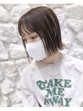 モアナ バイ ヘッドライト 大和店(Moana by HEADLIGHT) #ミニボブ#毛先カラー#ベージュ#20代30代40代