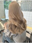 韓国風ミルクティーベージュ暗めミルクブラウン透明感カラー渋谷