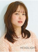 韓国小顔くびれハッシュカット似合わせミディアムレイヤー顔周り
