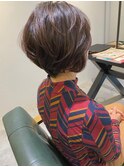 ショート／50代／マロンブラウン