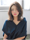 前髪なしイメチェン美髪ひし形くびれヘア透明感カラー20代30代