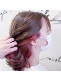 人気のインナーカラーピンク