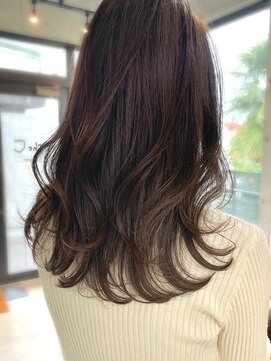 ザ シー 橋本(The C) 20代30代40代◎セミロングレイヤーマロンベージュ橋本美容室