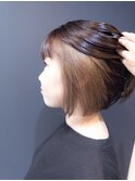 前下がりボブ×インナーカラー