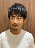 爽やか大人マッシュショートスタイルビジネスヘア梅田