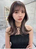 韓国ヘアーハッシュカットレイヤーカットグレージュブリーチ無し