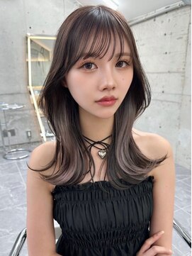 サイン 渋谷(SIGN) 韓国ヘアーハッシュカットレイヤーカットグレージュブリーチ無し