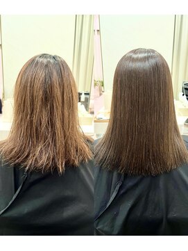 シンズ 銀座(sins) アルカリ矯正がかからなかった髪質にsinsストレート♪