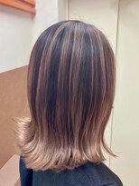 マティーナ ヘアー 池袋(Matina hair)&nbsp;【バレイヤージュ/ピンクベージュ/ハイライト】20代30代40代50代