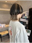 個性派デザインカラーハイトーンベージュ×ブラッククラゲヘアー