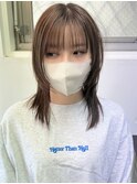 レイヤーカット ミルクティーベージュ ウルフカット