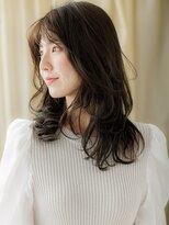 モッズヘア 越谷(mod's hair) グレージュカラー波巻きカール美髪レイヤーロングY越谷30代40代