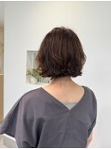 ミニボブ外ハネパーマスタイル