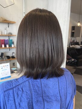 シェル 津山の手店(shel) 20代30代ミディアムレイヤー髪質改善アッシュグレージュ