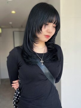 イロウ 天神大名店(IROW) 黒髪 レイヤーカット 顔周りレイヤー 艶髪 髪質改善