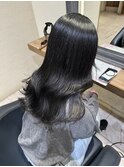 透明感暗髪カラー